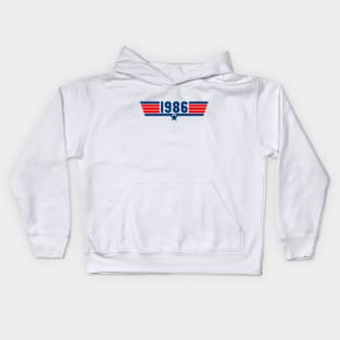 1986 Fighter Jet (White) Kids Hoodie